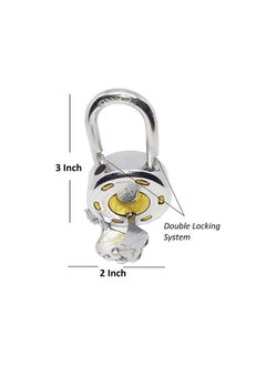 Unikkus Unikkus Set of 3 Lock and Keys for Home Door Room House Suitable for Medium Purpose Strong Keys HOMEPRODUCTS4ULock Size 50mm Hardened Shackle Padlock Brass Combination Made Locks  - Image 2