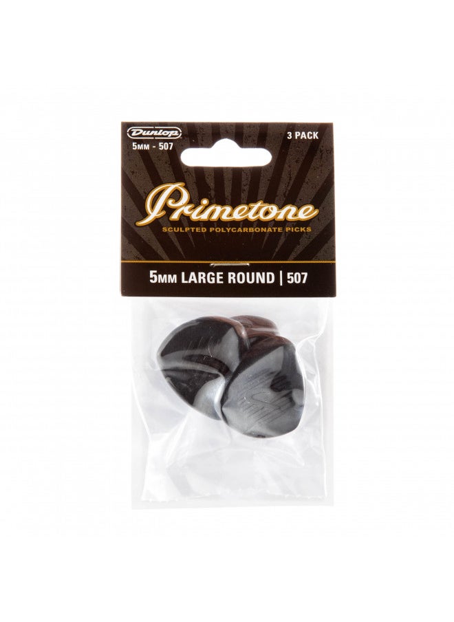 JIM DUNLOP JIM DUNLOP 477P507 5.0mm Primetone Large Round Tip Guitar Picks, 3-Pack  - Image 2