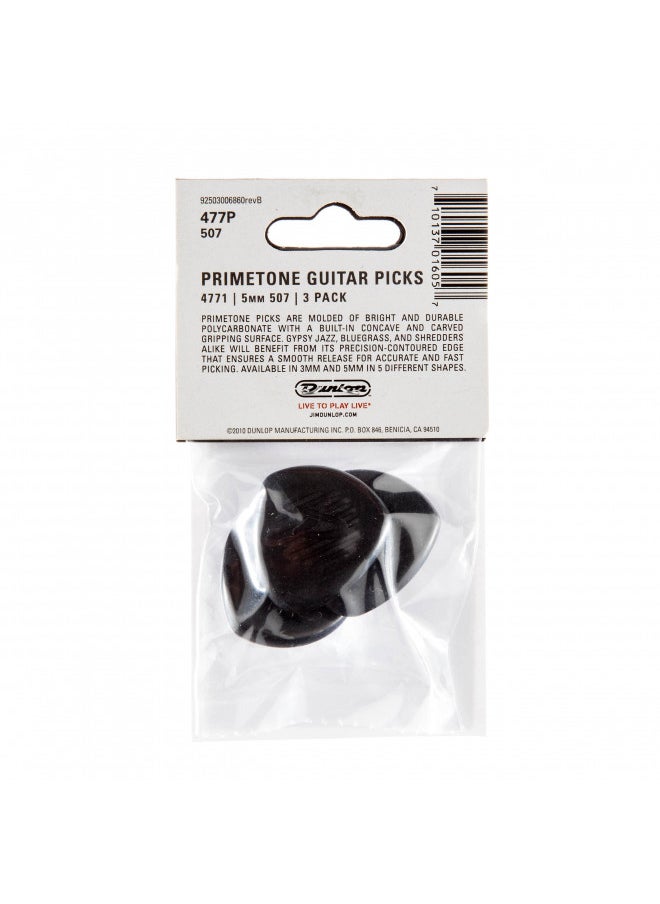 JIM DUNLOP JIM DUNLOP 477P507 5.0mm Primetone Large Round Tip Guitar Picks, 3-Pack  - Image 3