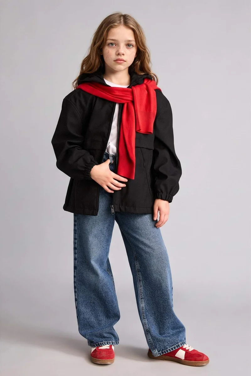 ديفاكتو Girl Waterproof Hooded Raincoat
