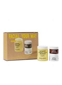 Facial Your Way Kit Full Size Hydrating Dream Mask (2Oz) Travel Size Detoxifying Power Mask (0.5Oz) + Exfoliating Energy Facial (0.5Oz) Three Product Skincare Gift Set