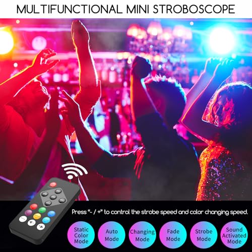 Telbum Strobe Lights, 54 Super-Bright RGB LEDs Mini Strobe Light for Parties, Halloween Strobe Lights with Remote Control, Sound Activated & Speed Control Plug-In Flash Light for Room DJ Stage Wedding - Image 4