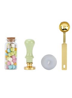 Thoraya Wax Seal Stamp Kit Clear Pattern Durable DIY Classic Sealing Kit for Envelopes Invitations Wedding Embellishment(Green Long Box Matcha Color Handle )  - Image 5