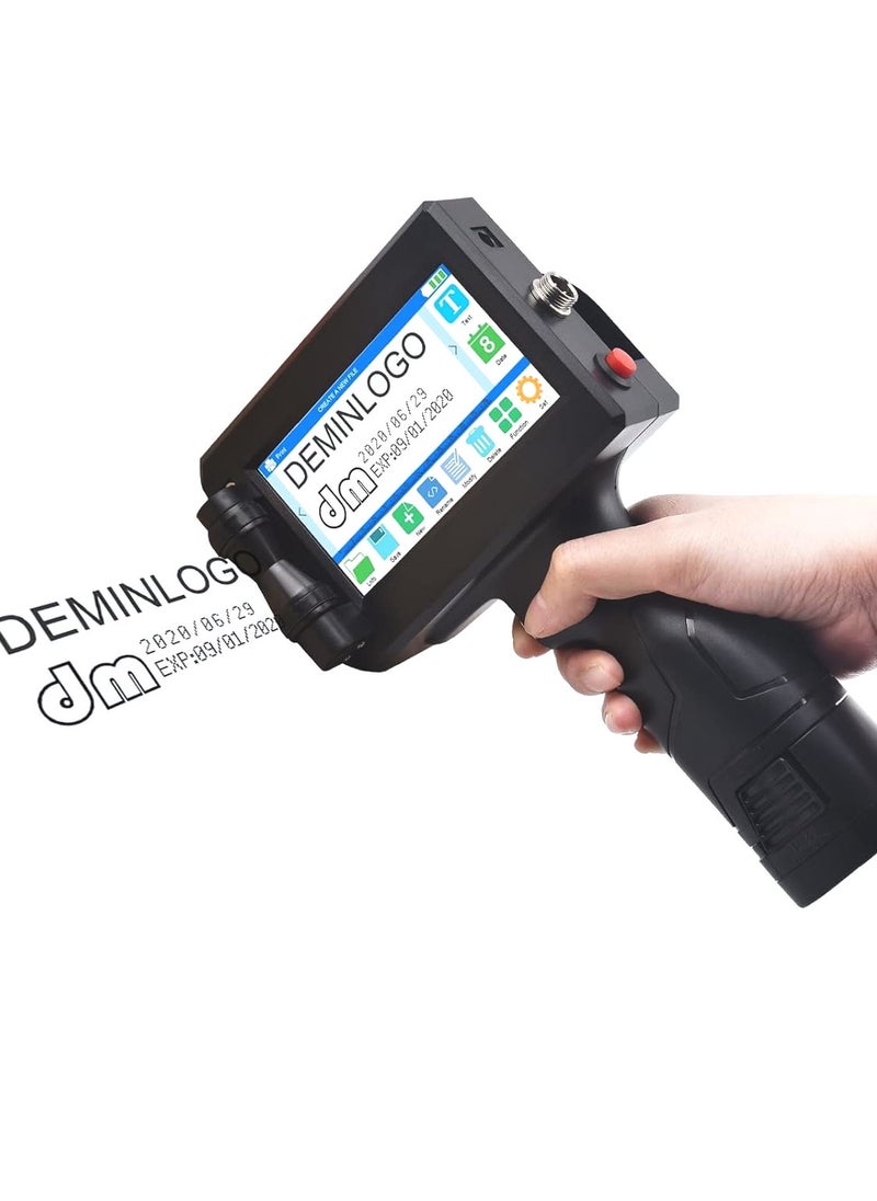 GearZone - （Not Including Ink Cartridge）600DPI Handheld Inkjet Printer Machine, Portable Handheld Printer for Text/Barcode/Logo/QRCode/Counter/Batch Number/Date Coder(Printing Height: 0.08-0.5Inch) - Image 1