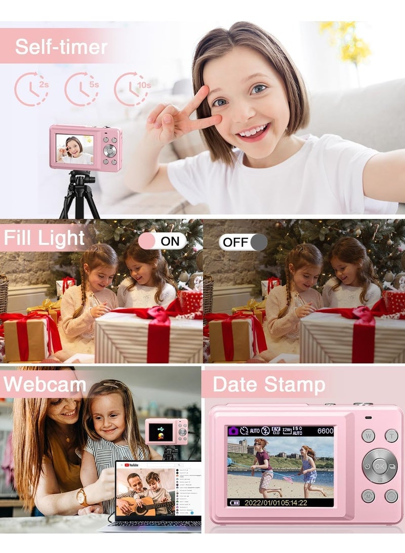 Generic Digital Camera, FHD 1080P Kids Camera 44MP Point and Shoot Digital Cameras with 32GB SD Card, 16X Zoom - Image 3