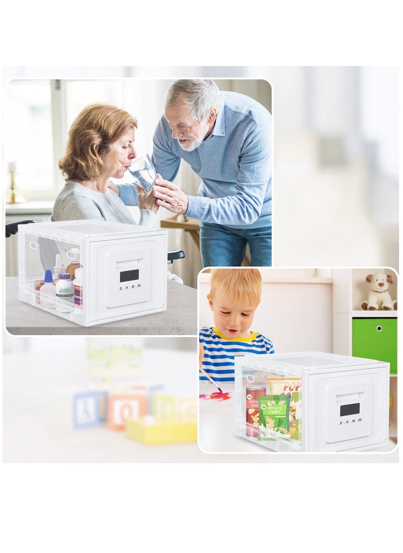 Generic Lockable Box, 2 Mode Timing/Password Medicine Storage Box with Lock, Lockable Storage Bin Organiser Box for Fridge Food/Snacks/Phone/Tablet Jail/Home Safety, Batteries not included  - Image 4