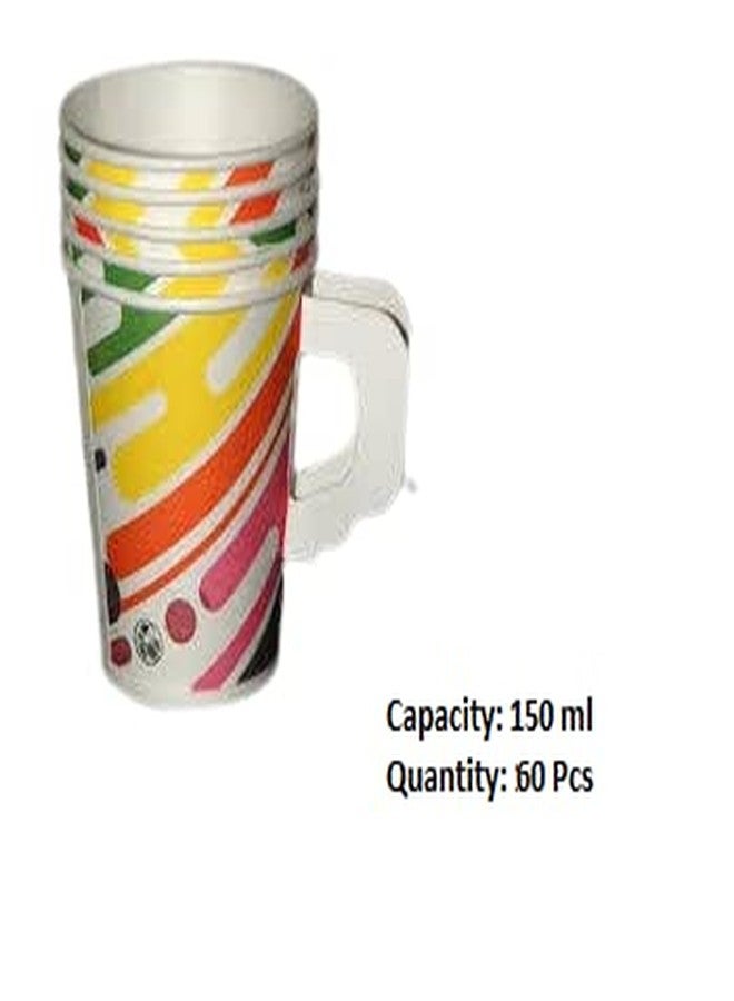 Spylark - Ecofriendly Paper Cups with Handle 150ml (Pack of 60) Biodegradable - Image 2