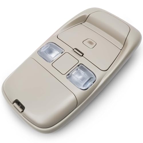 RHAOCZIYAUTO LED Overhead Console Assembly Fit for Dodge Ram 1500 2500 3500 1998-2002 Cab Interior Ceiling Dome Map Reading Light Lamp Map lights Replaces# SN96TL2AA, SN94TL2AA, L0021202, 5013609AA, 55350657, Tan - Image 1
