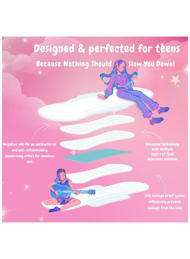 Glado 100% Organic Cotton Sanitary Napkins for School Girls & Teens, 10 Pcs (24.5cm) – Day Protection, Negative Ion, 3D Leak Guard, Normal Flow, Chlorine & Fragrance Free & Prevents Skin Irritation - Image 4