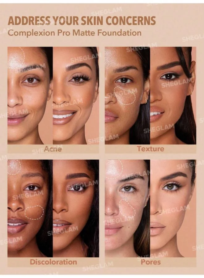شيجلام Complexion Pro Lasting Breathable Matte Foundation -Caramel