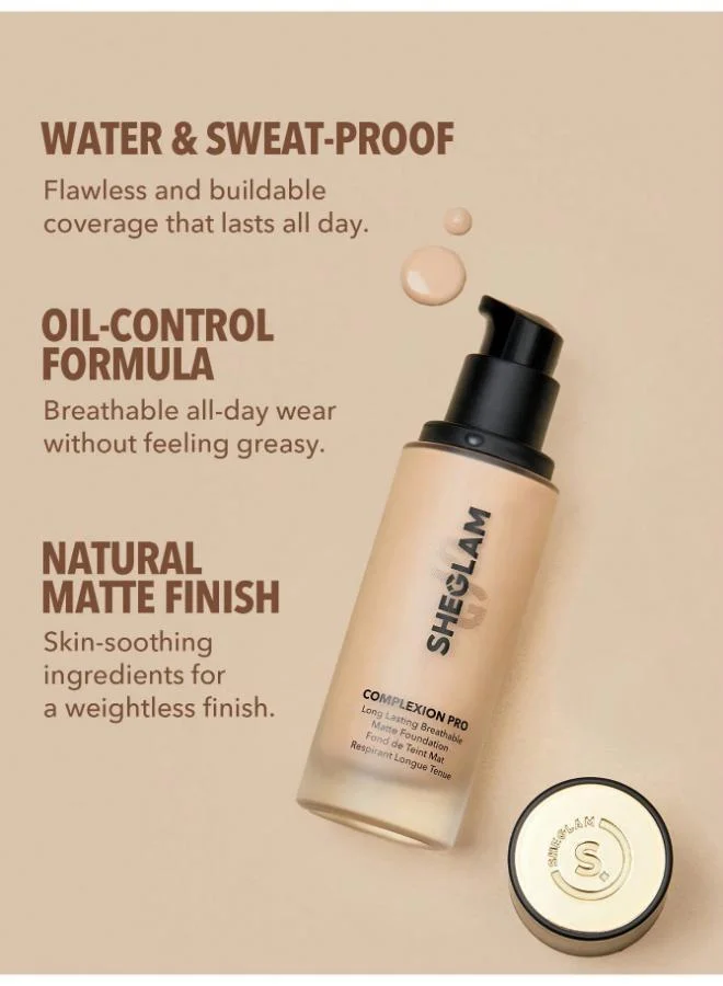 شيجلام Complexion Pro Lasting Breathable Matte Foundation -Caramel