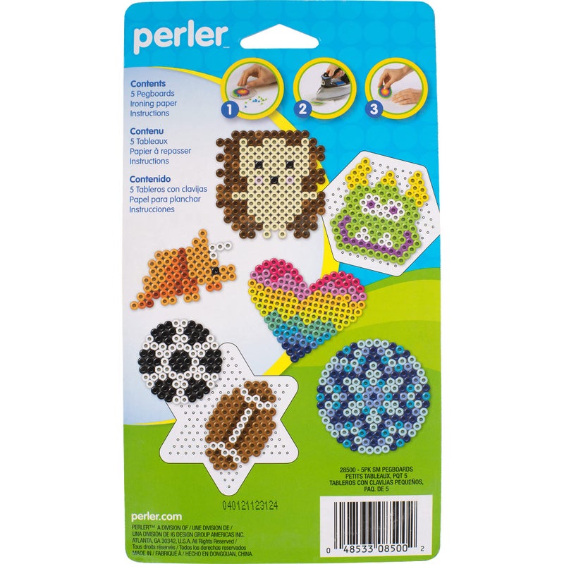 Perler Beads Small Fun Shaped Pegboards-5 Count ( Packaging May Vary ) - Image 2