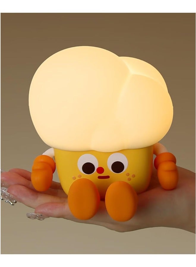 الفشار ليلة ضوء لطيف تضيء سيليكون عكس الضوء الحضانة ضوء الليل قابلة للشحن السرير اللمس مصباح - Image 4