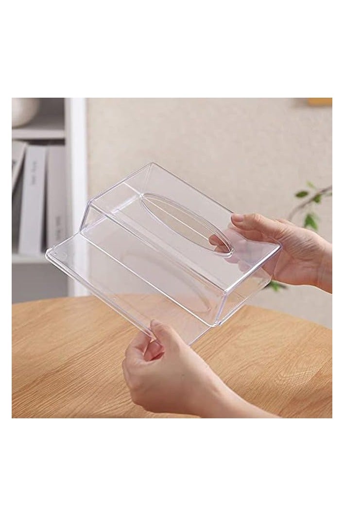 بروماس صندوق حامل مناديل أكريليك، صندوق مناديل - حامل مناديل مستطيل، غطاء شفاف لصندوق موزع مناديل الوجه، حامل صندوق مناديل للمنزل - Image 3