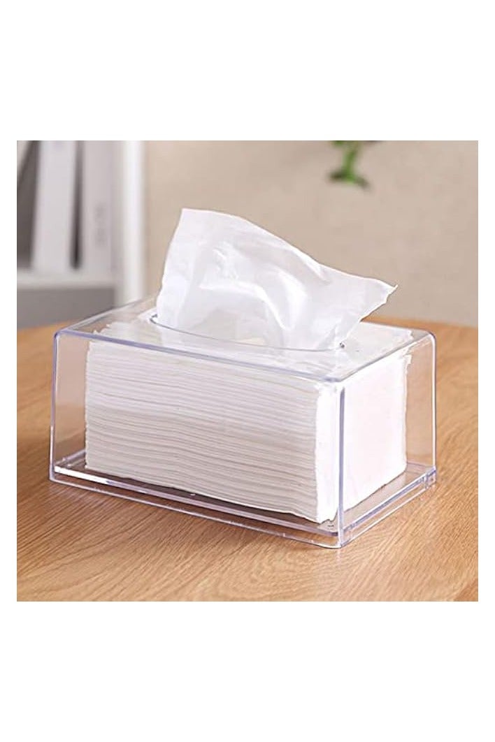 بروماس صندوق حامل مناديل أكريليك، صندوق مناديل - حامل مناديل مستطيل، غطاء شفاف لصندوق موزع مناديل الوجه، حامل صندوق مناديل للمنزل - Image 4