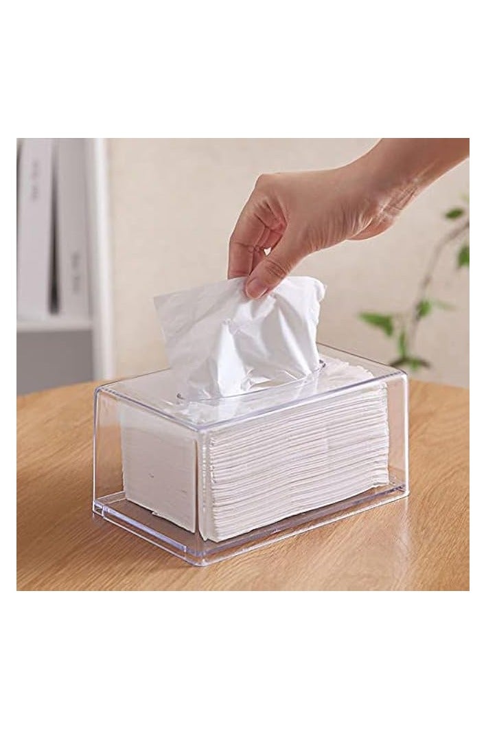 بروماس صندوق حامل مناديل أكريليك، صندوق مناديل - حامل مناديل مستطيل، غطاء شفاف لصندوق موزع مناديل الوجه، حامل صندوق مناديل للمنزل - Image 1