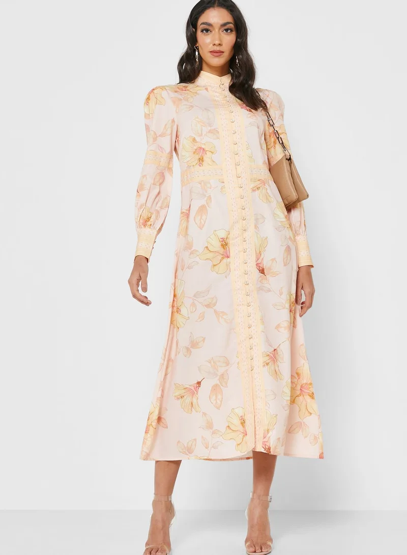 Raishma High Neck Printed Dress