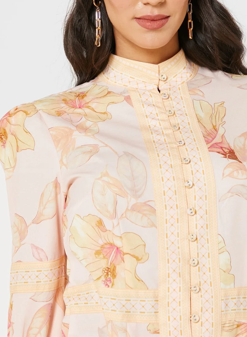 Raishma High Neck Printed Dress