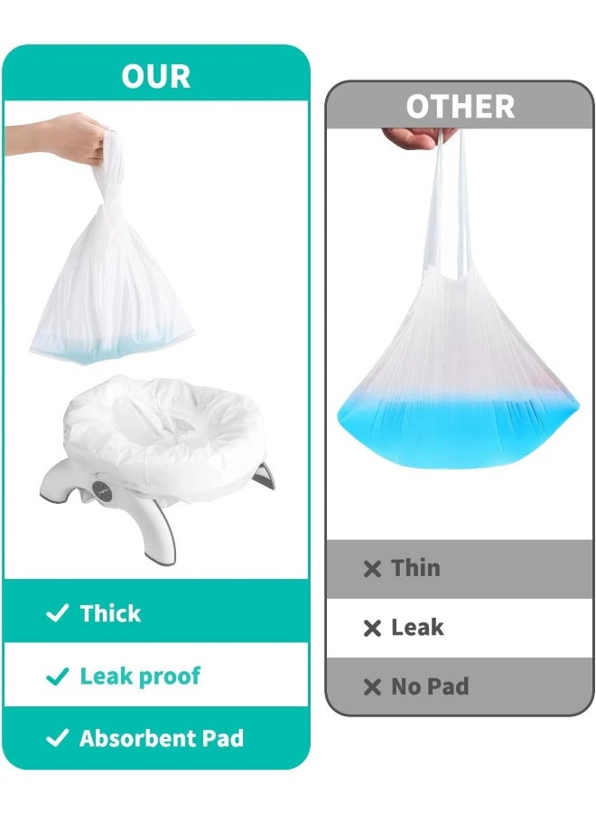 Newnice 60 Packs Disposable Potty Liners with 200ML Absorbent Pads, Portable Travel Potty Bags Compatible with OXO Tot 2-in-1 Go Potty, Potty Training Liners Fit Most Potty Chairs for Kids, Toddlers - Image 3