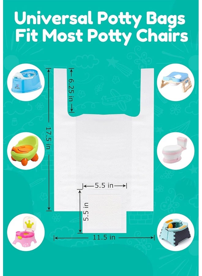 Newnice 60 Packs Disposable Potty Liners with 200ML Absorbent Pads, Portable Travel Potty Bags Compatible with OXO Tot 2-in-1 Go Potty, Potty Training Liners Fit Most Potty Chairs for Kids, Toddlers - Image 4