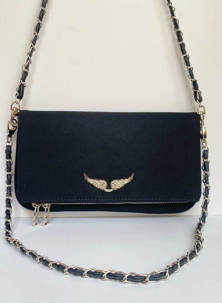 ZADIG & VOLTAIRE Folding Zipper Velvet Wing Bag - Image 1