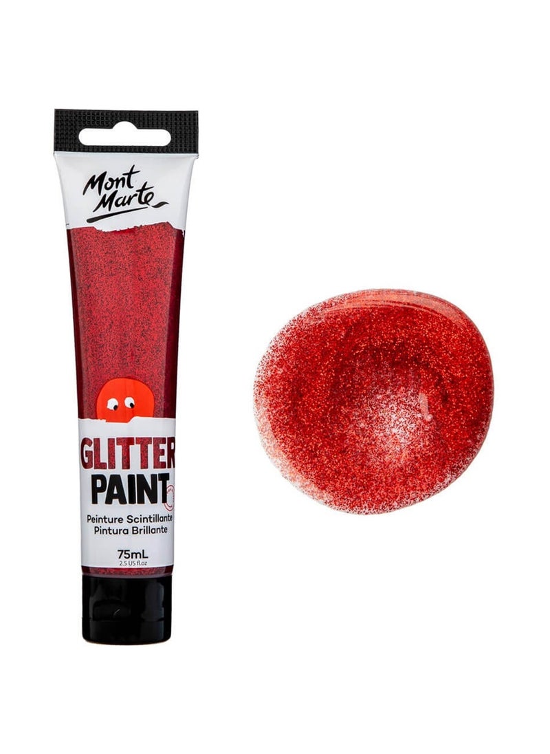Mont Marte - Glitter Paint 75ml Content Red - Image 1