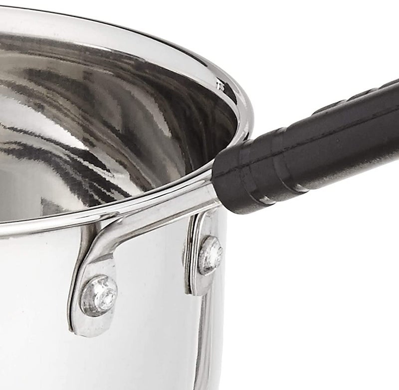 Bright Metal Stainless Steel Induction Bottom Saucepan with HeatResistant Wire Handle 1150 ml 22 Gauge Durable Easy to Clean  - Image 3