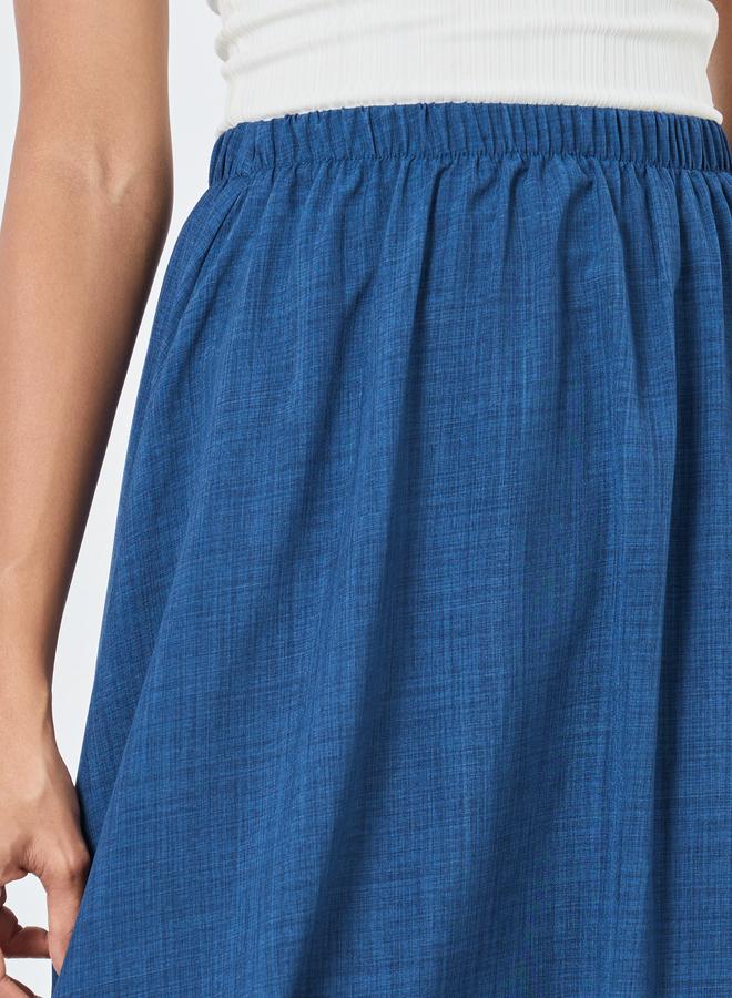 Styli Solid Maxi Skirt with Elastic Waist - Image 3