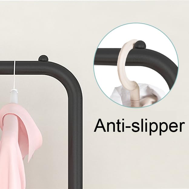 AYSIS Metal Single Garment Stand with Bottom Shelves Clothes Storage Organizer 4 Hooks Coat Rack (Black) - Image 5