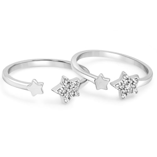 ZAVYA 925 Pure Silver Cubic Zirconia CZ Star Design Toe Rings for Women | Stylish Silver Jewellery | Gift for Women & Girls | With Certificate of Authenticity and 925 Hallmark - Image 4