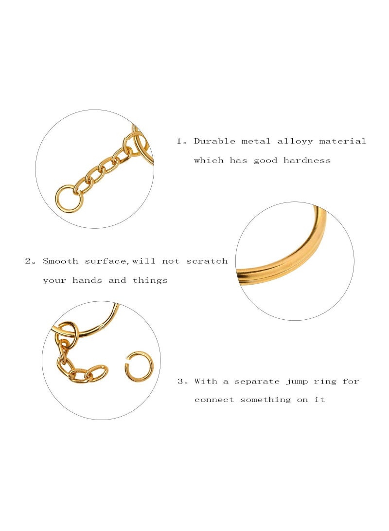 NIBEMINENT 100 Pieces Metal Split Key Rings with Chain and Open Jump Diameter for DIY Crafts Keys Pendant Jewelry Making Gold - Image 3