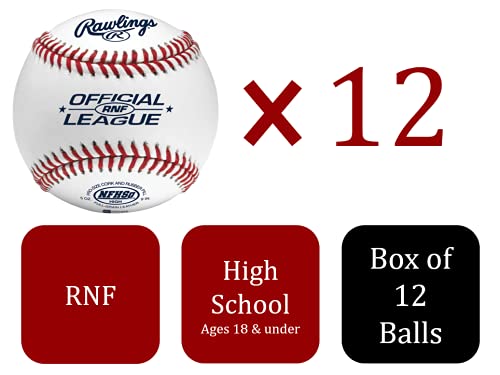 Rawlings رولينغز | كرات البيسبول للمدارس الثانوية NFHS NOCSAE | RNF | للاستخدام في المباريات/التدريب | 12 قطعة 33 بوصة - Image 2