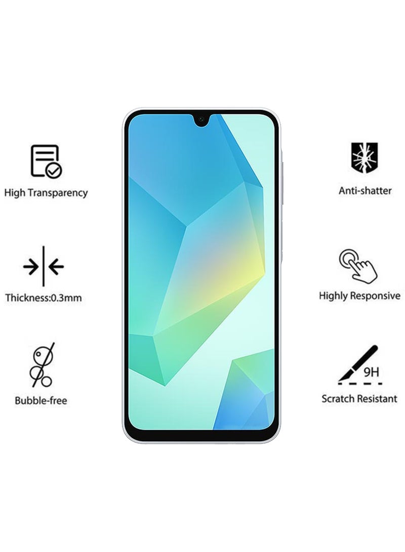 2 Pack Screen Protector for Samsung Galaxy A16 | Tempered Glass Available in Combo Pack Compatible with Samsung Galaxy A16 | Screen Protector Full HD Quality Tempered Glass Anti-Scratch Edge to Edge Coverage with Easy Installation Kit - Black - view 2