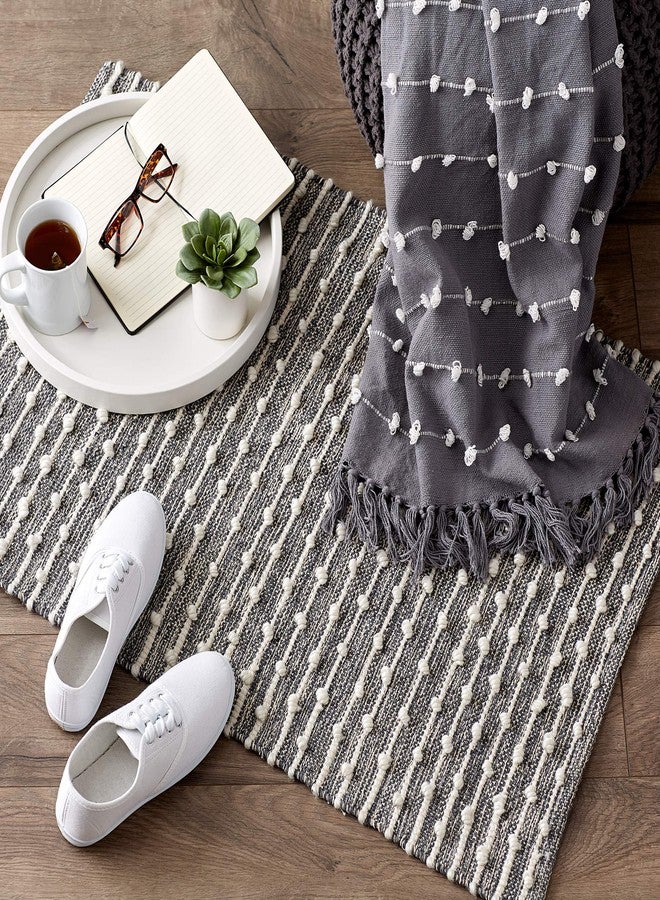 DII Slub Rug Collection Recycled Cotton Loop, 2x3', Mineral Gray - Image 4
