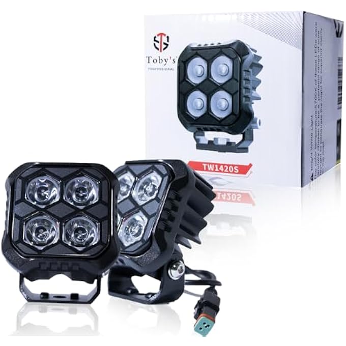 توبيز TobyS أطلقت حديثًا 3 مصابيح عمل LED بقدرة 20 وات ومصباح أمامي مساعد صغير ومصباح قيادة وموزع تأثيرات للشاحنات والدراجات النارية قطعة واحدة - Image 1