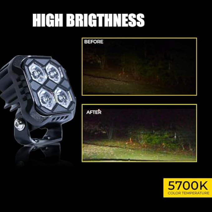 توبيز TobyS أطلقت حديثًا 3 مصابيح عمل LED بقدرة 20 وات ومصباح أمامي مساعد صغير ومصباح قيادة وموزع تأثيرات للشاحنات والدراجات النارية قطعة واحدة - Image 3