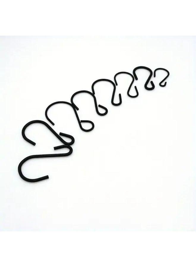 30 قطعة من خطافات S المعدنية السوداء المثبتة على الحائط مقاومة للصدأ للتخزين في المطبخ والحمام - Image 4