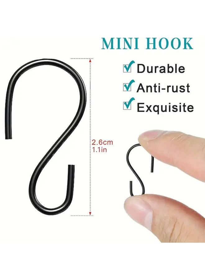 30 قطعة من خطافات S المعدنية السوداء المثبتة على الحائط مقاومة للصدأ للتخزين في المطبخ والحمام - Image 3