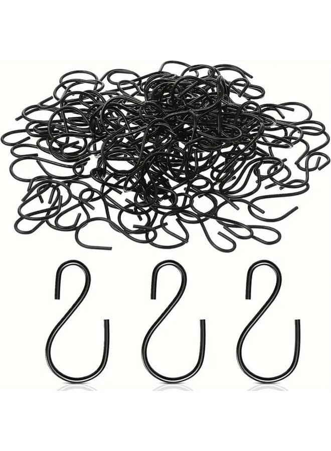 30 قطعة من خطافات S المعدنية السوداء المثبتة على الحائط مقاومة للصدأ للتخزين في المطبخ والحمام - Image 2