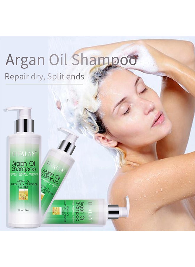 LIYALAN - Rogaine Argan Oil Shampoo Repair Perm and Color Damaged Hair Reduce Frizz Smooth Conditioning Shampoo - Image 1
