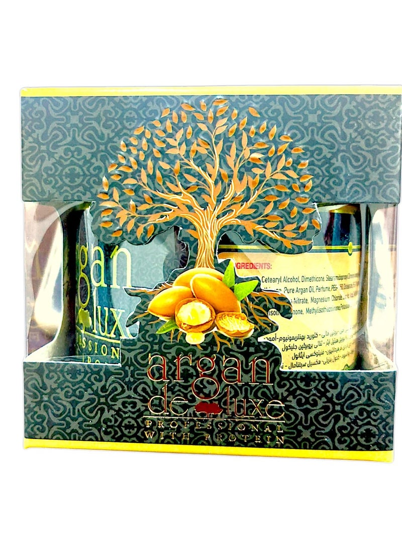 أرغان ديلوكس حمام كريم ارجان دو لوكس الاصلي للعناية بالشعر التالف والمعالج بالبروتين - Image 1