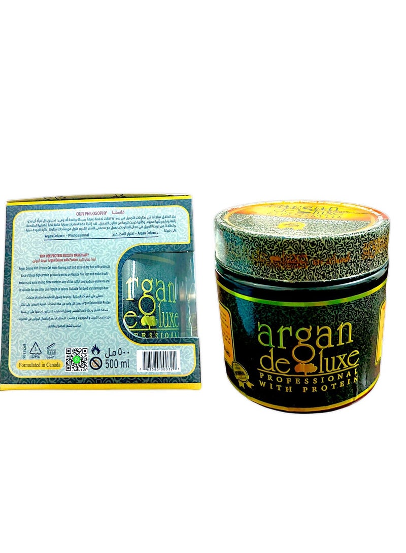 أرغان ديلوكس حمام كريم ارجان دو لوكس الاصلي للعناية بالشعر التالف والمعالج بالبروتين - Image 2