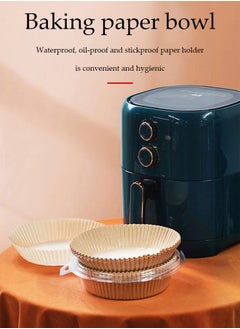 DUNISO 50 Pcs Air Fryer Disposable Paper Liner, oil absorbing paper pads, waterproof and oil resistant baking paper, steamer pads, suitable for frying pans, ovens, fryers, baking and grilling,20cm*16cm * 4.5cm, circular  - Image 3