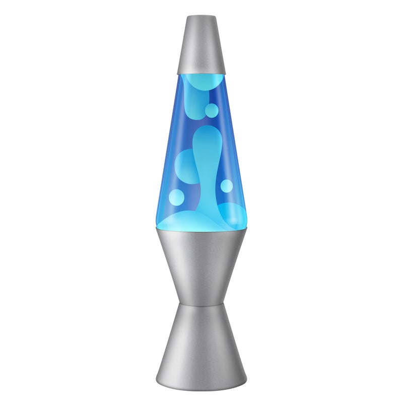 Lava Lamp 2103, White Wax, Blue Liquid, Silver Base and Cap, Original 14.5 inch LAVA® Motion Lamp to Illuminate Your Mood - Image 1