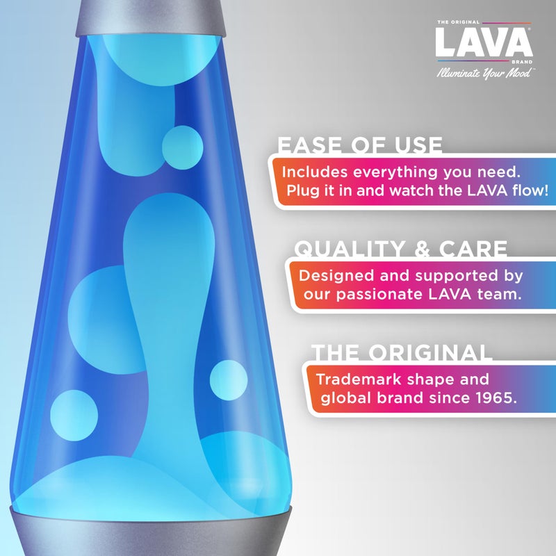 Lava Lamp 2103, White Wax, Blue Liquid, Silver Base and Cap, Original 14.5 inch LAVA® Motion Lamp to Illuminate Your Mood - Image 2