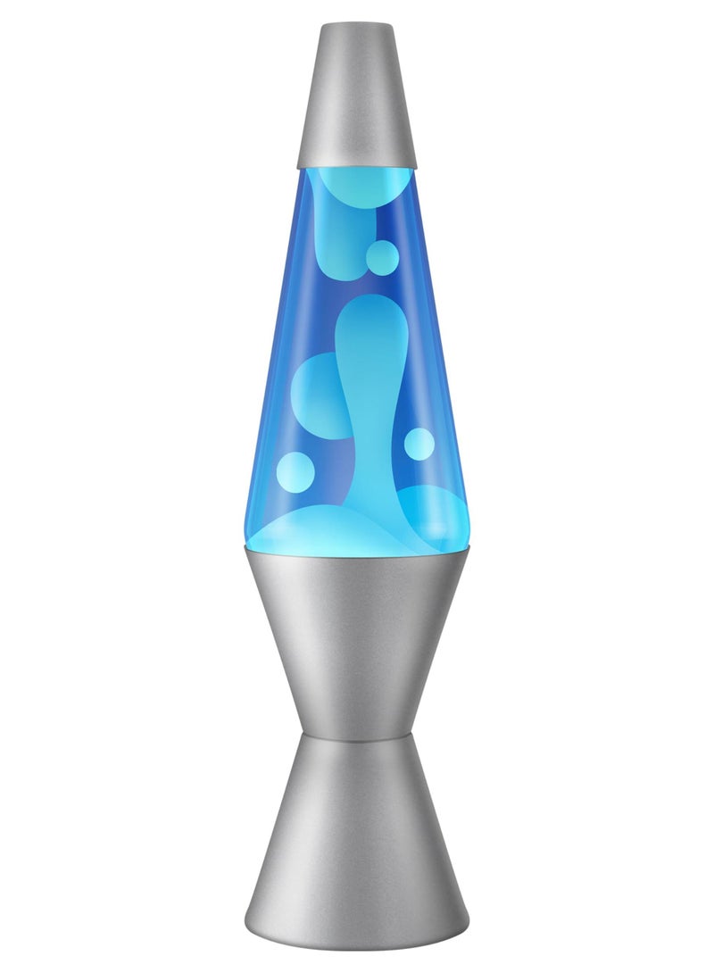 Lava Lamp 2103, White Wax, Blue Liquid, Silver Base and Cap, Original 14.5 inch LAVA® Motion Lamp to Illuminate Your Mood - Image 1