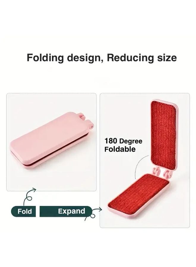 Pink Reusable Electrostatic Lint Pet Hair Remover Double Sided Brush For Clothes Furniture - Image 4