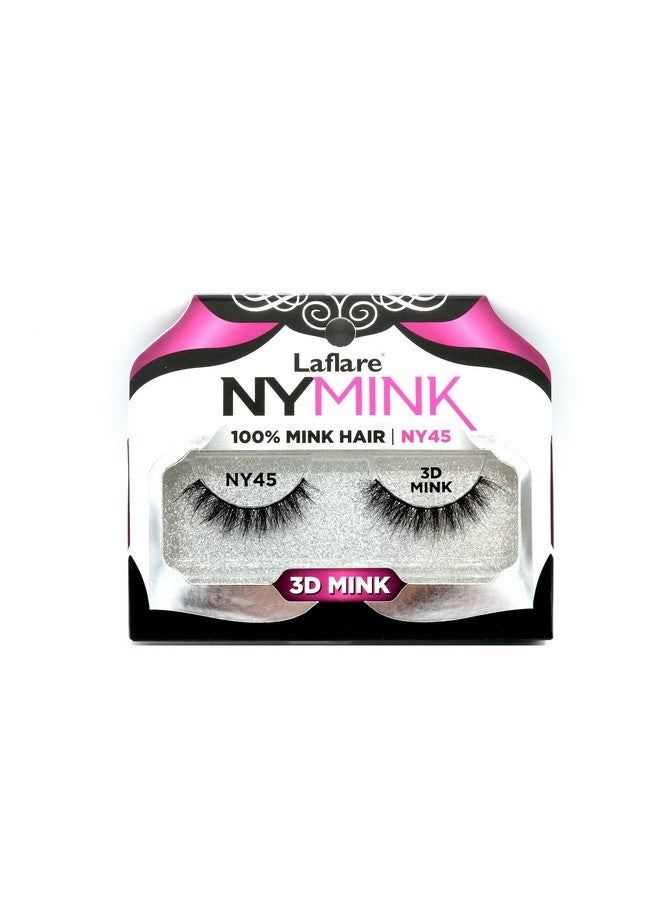 لافلير رموش ثلاثية الأبعاد من شعر المنك الطبيعي بنسبة 100%، مكياج فاخر، طبيعي، خفيف، عصري، متنوع، قابل لإعادة الاستخدام، رموش متعددة الطبقات من شعر المنك الطبيعي (Ny45) - Image 1