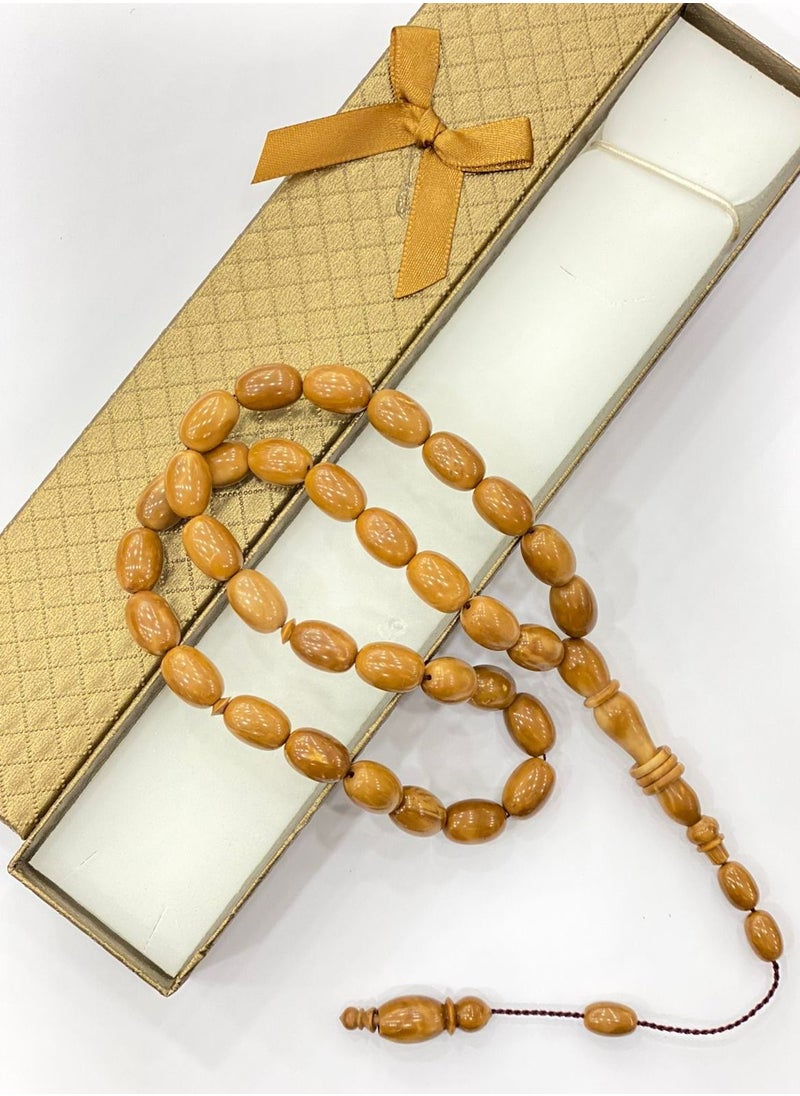 RUKN AL SAHRA - NATURAL KUKA WOOD BEADS MASBAHA PER PIECE - Image 1