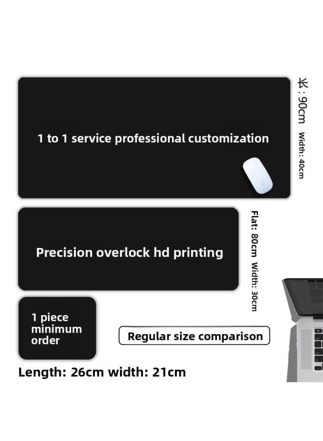 Cross-border Special For Wave Mouse Pad Super Large Simple Dirty Resistant Computer Keyboard Peach Blossom Moire Washable Thick Table Mat 